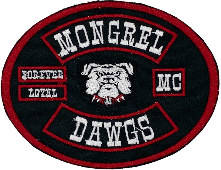 Mongrel Dawg Oval Patch -BLACK