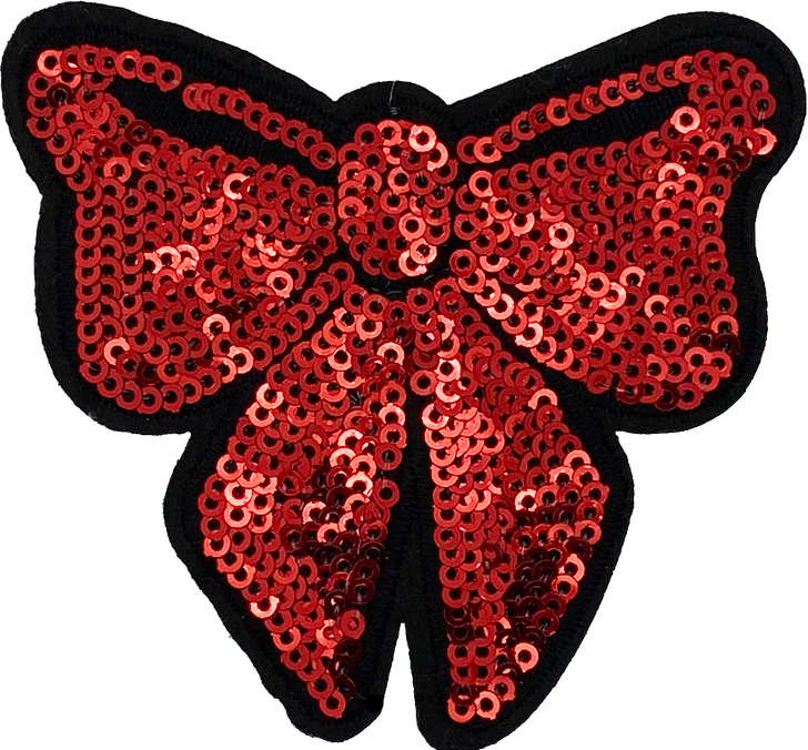 Red Sequin Bow - Patch