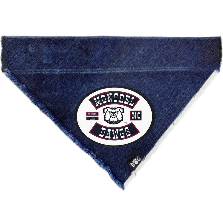 Size M Denim Bandanna.   Use with Size S Denim Collar.  Size Small fits 12"-16" neck.  