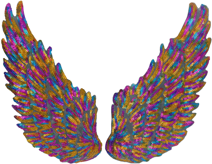 Extra Large Multicolor Sequin Wings  - Patch