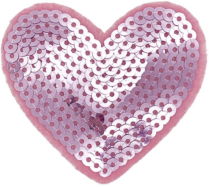 Pink Sequin Heart #2 (Large)- Patch