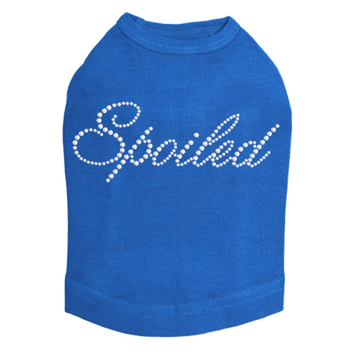 Spoiled - Silver Nailheads dog tank for large and small dogs.
4.75" X 2" design with silver nailheads.