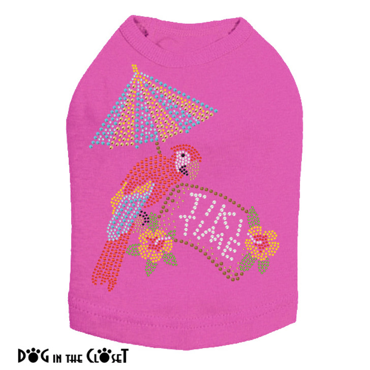 Tiki Time Parrot - Sleeveless Dog Tank