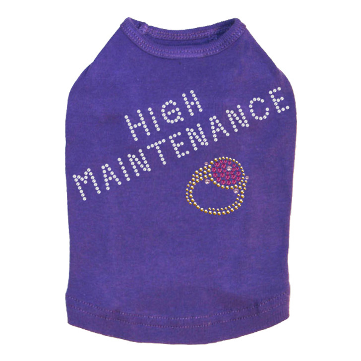 High Maintenance (Austrian crystal  Fuchsia Ring) Dog Tank