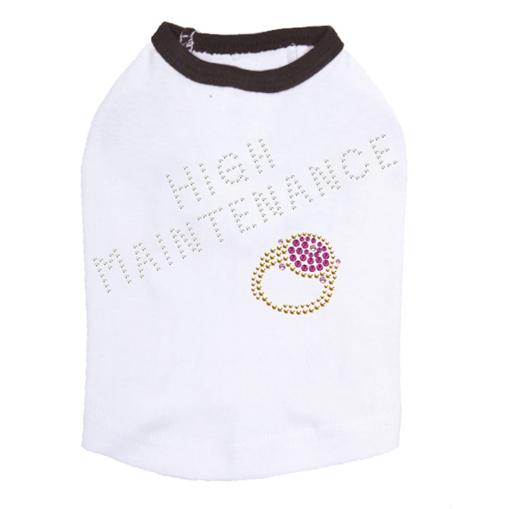 High Maintenance (Austrian crystal  Fuchsia Ring) Dog Tank