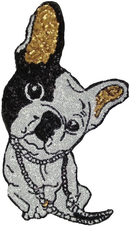 Large Sequin Bulldog - Patch