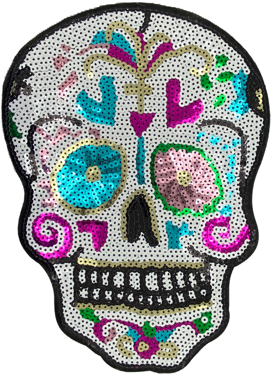 Large Sequin Sugar Skull - Patch