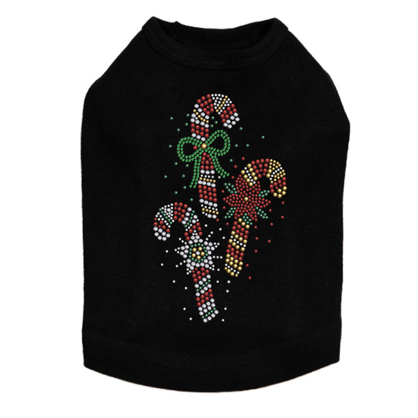 Candy Canes Rhinestone Dog Tank
