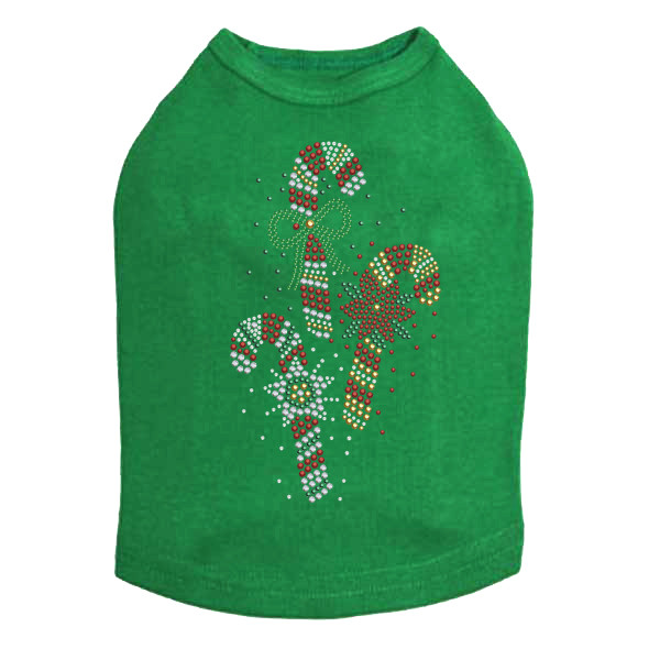 Candy Canes Rhinestone Dog Tank