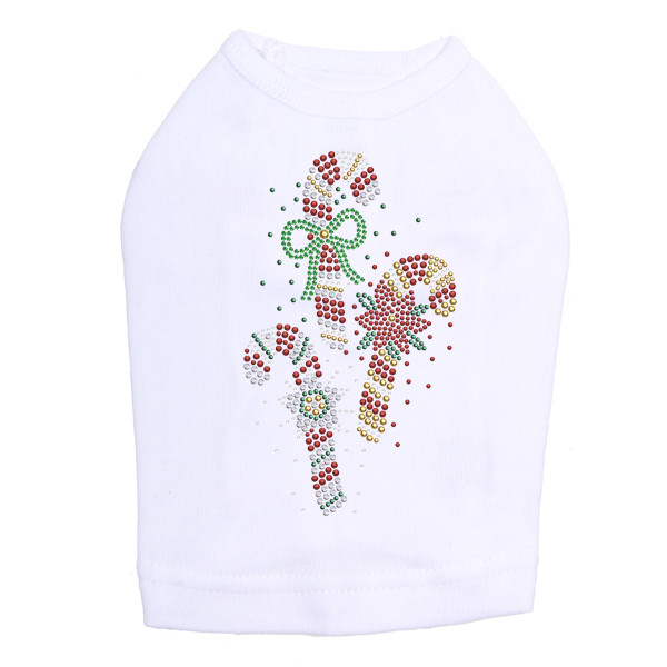 Candy Canes Rhinestone Dog Tank