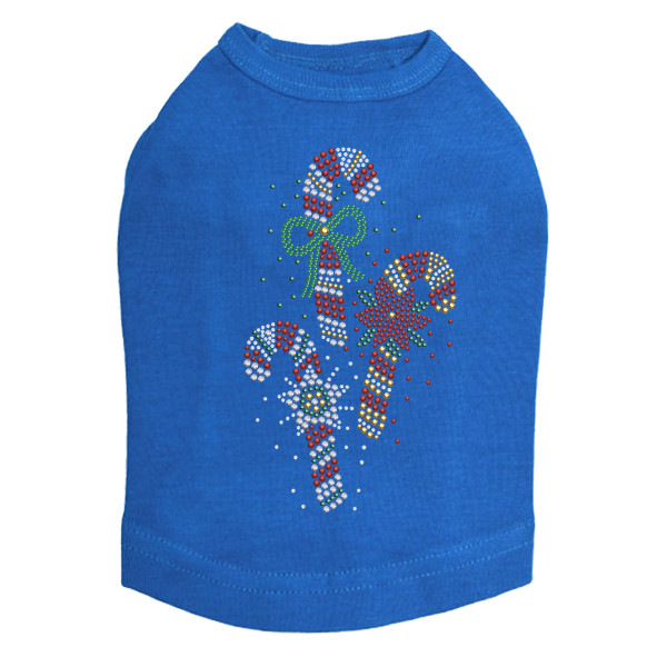 Candy Canes Rhinestone Dog Tank
