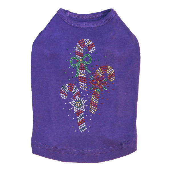 Candy Canes Rhinestone Dog Tank