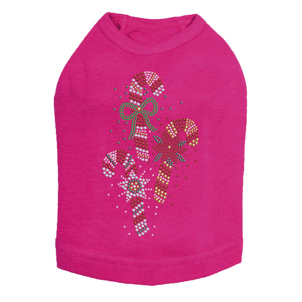 Candy Canes Rhinestone Dog Tank