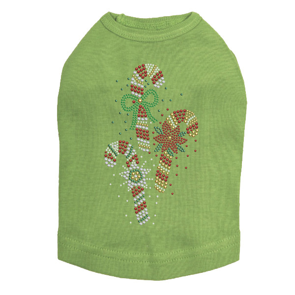 Candy Canes Rhinestone Dog Tank