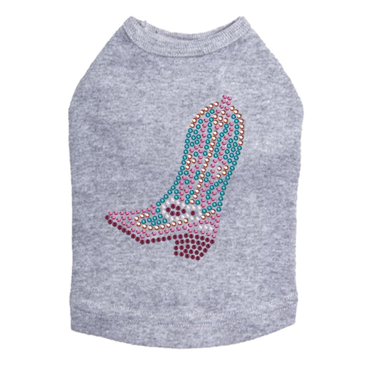 Boot (Pink & Turquoise) Dog Tank