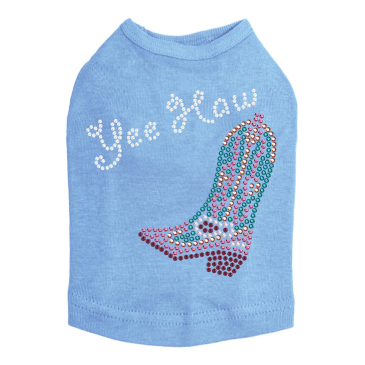 Boot (Pink & Turquoise with Yee Haw) Dog Tank