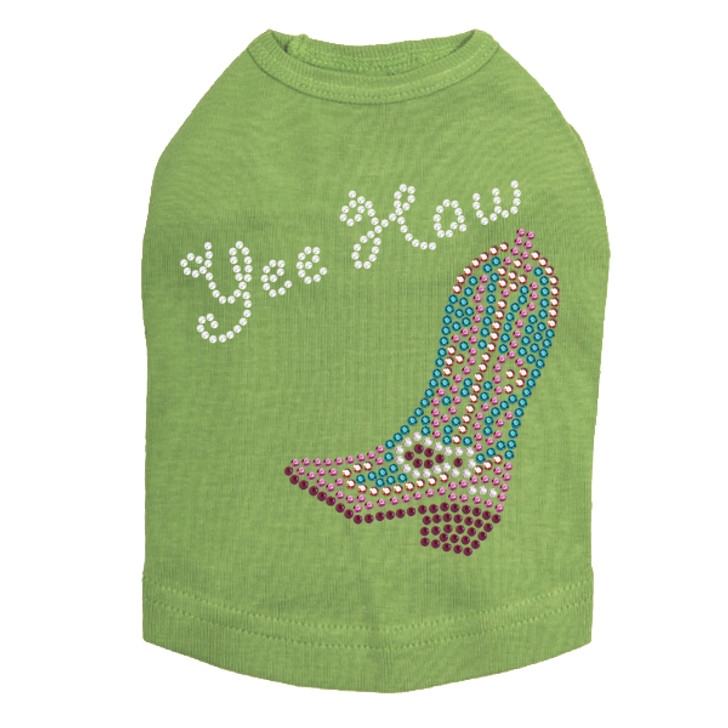 Boot (Pink & Turquoise with Yee Haw) Dog Tank