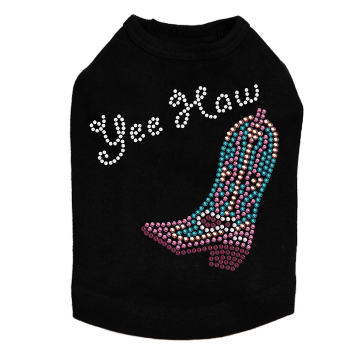 Boot (Pink & Turquoise with Yee Haw) Dog Tank