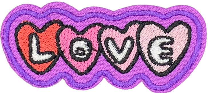Pink & Purple Love hearts - Patch
