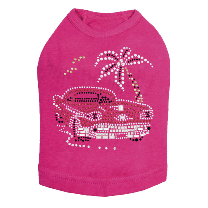 Car with Palm Tree - Red - Dog Tank