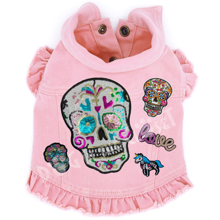 Sequin Day of the Dead Dog Jacket