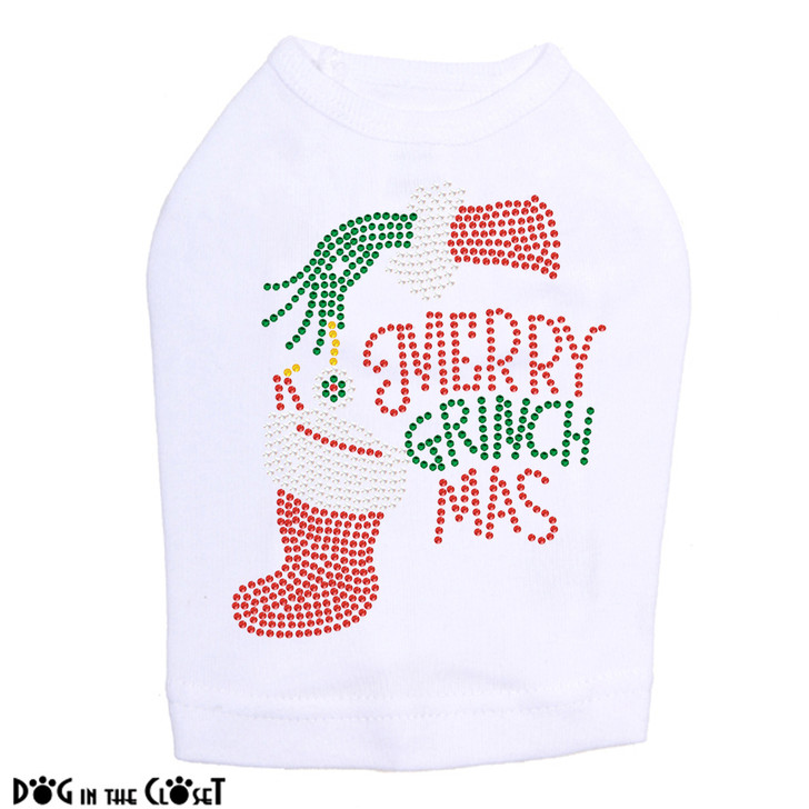 Merry Grinchmas Rhinestone Dog Tank