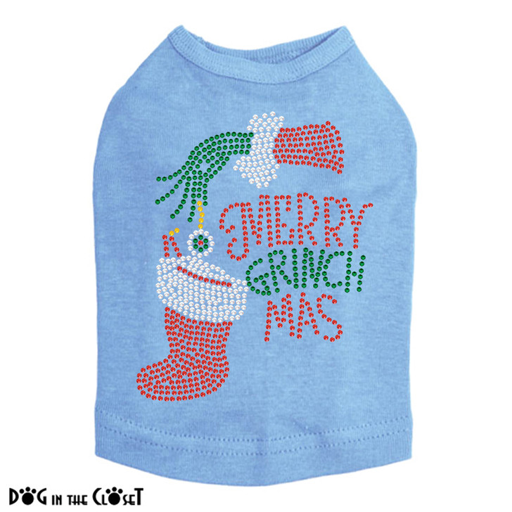 Merry Grinchmas Rhinestone Dog Tank