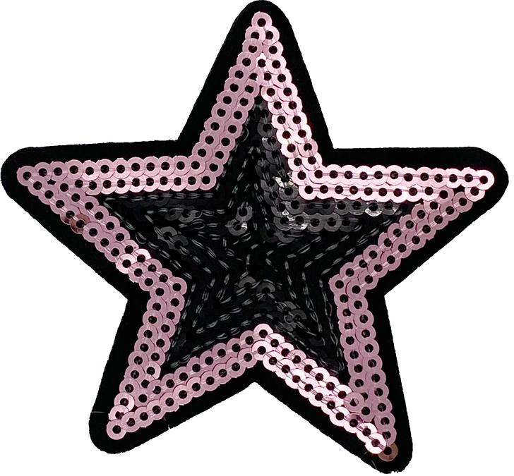 Black & Pink Sequin Star