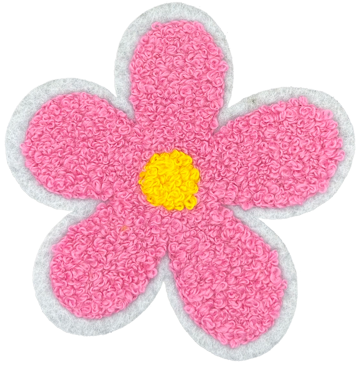 Chenille Flower  - Pink - Patch