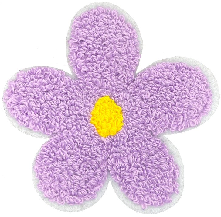 Chenille Flower  - Lavender - Patch