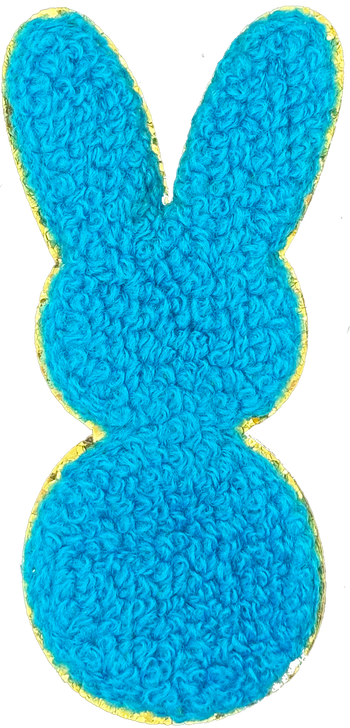 Turquoise Chenille Peep Bunny - Patch