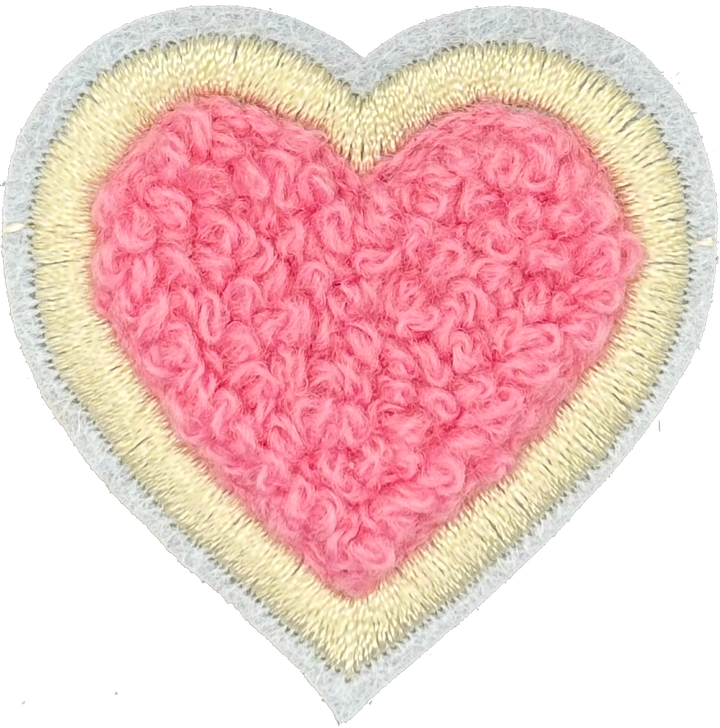 Chenille Pink Heart - Patch