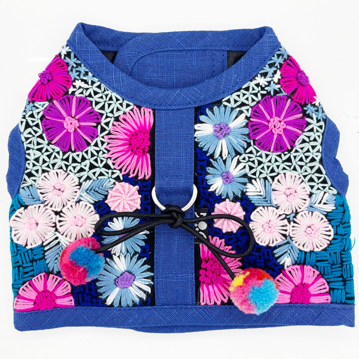 Embroidery Blue Vest - One of a Kind S - 3