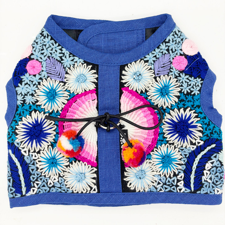 Embroidery Blue Vest - One of a Kind M - 3