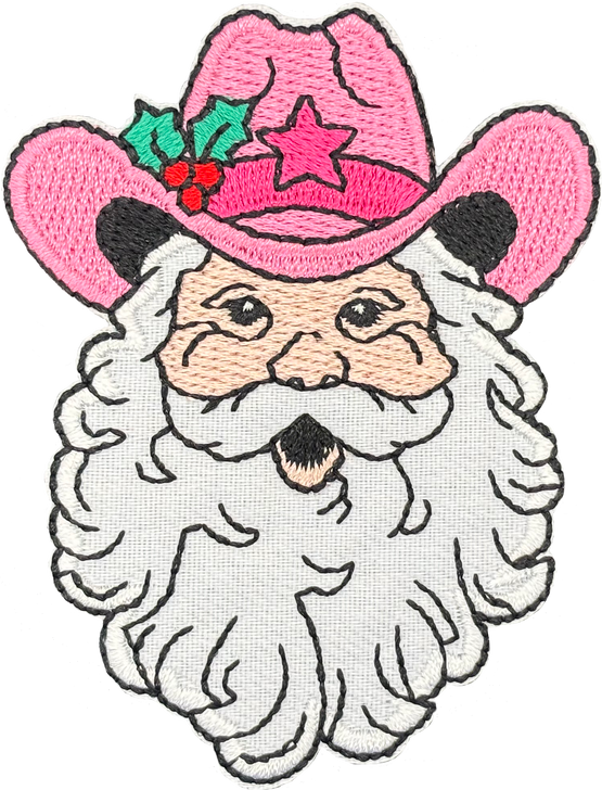 Cowboy Pink Santa - Patch