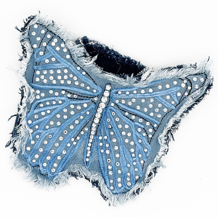 Light Blue Butterfly Denim Harness Vest