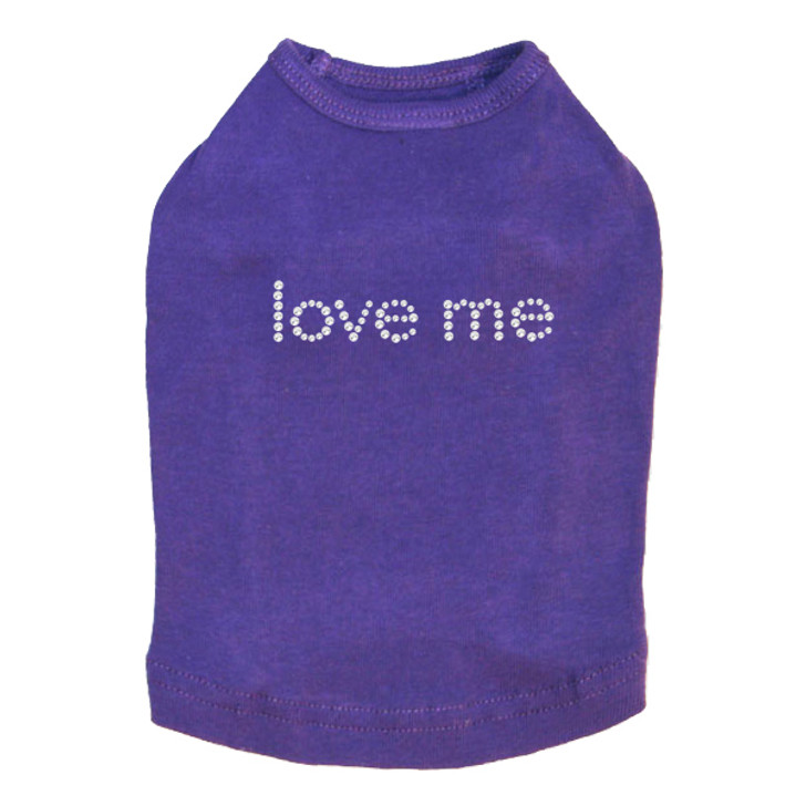 Love Me rhinestone dog tank for large and small dogs.