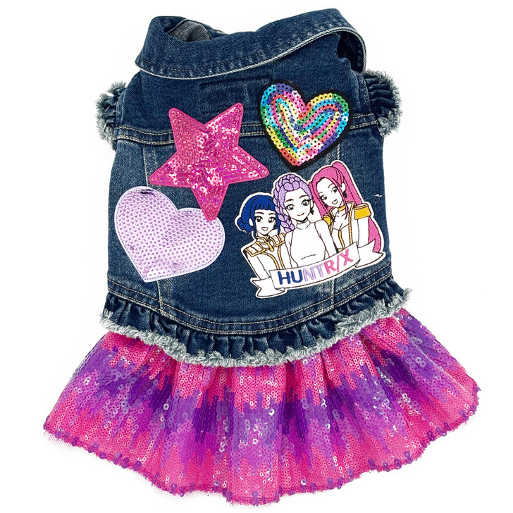 Fuchsia & Purple Sequin Dog Skirt shown with K-Pop jacket (sold separately)
