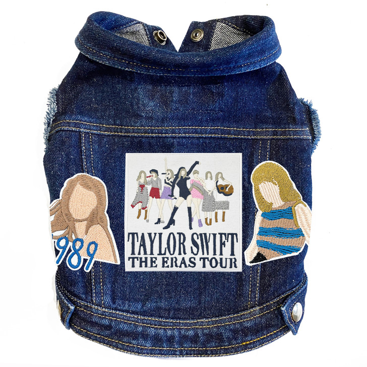 Eras Tour Swiftie inspired Denim Dog Jacket