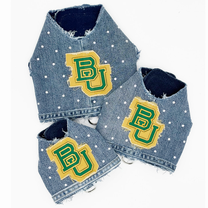 Baylor Bear Denim Harness Vest