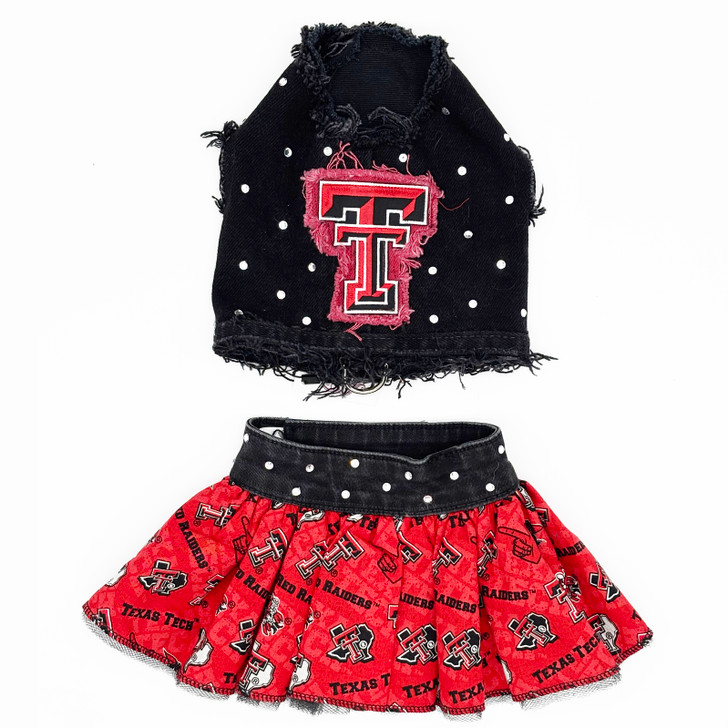 Red Raider Denim Ruffle Skirt & Vest