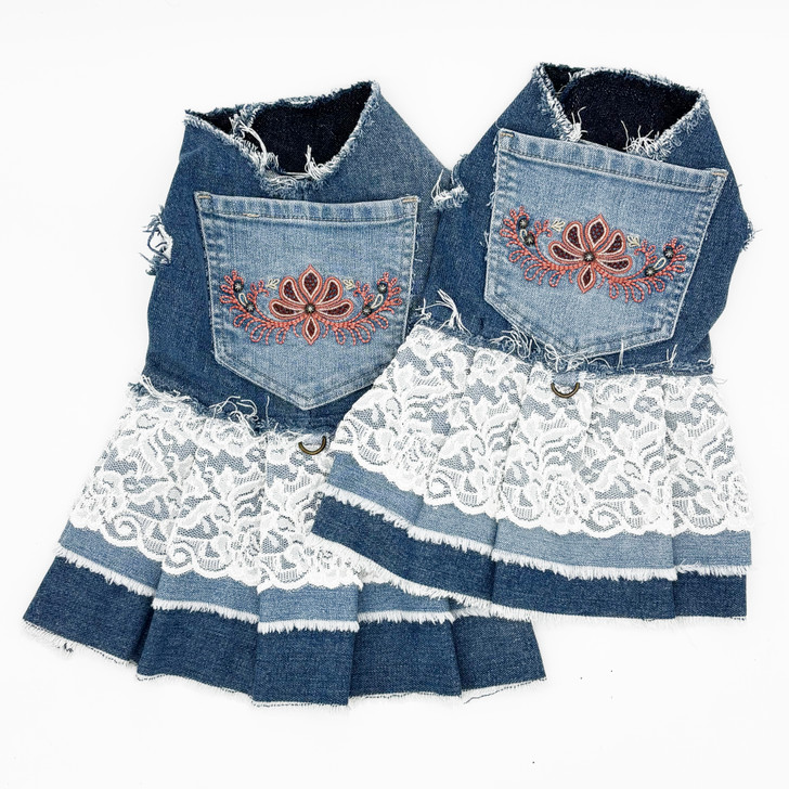 Lace and Embroidery Pocket Harness Vest
