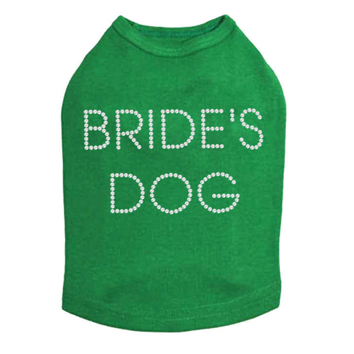 Bride's Dog rhinestone dog tank for large and small dogs.