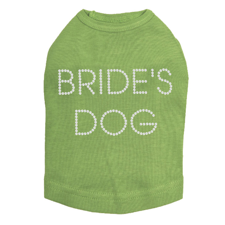 Bride's Dog rhinestone dog tank for large and small dogs.