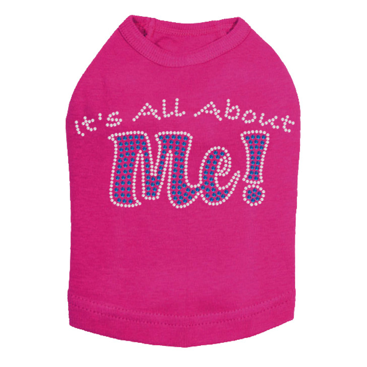 It's All About Me rhinestone dog tank for large and small dogs.