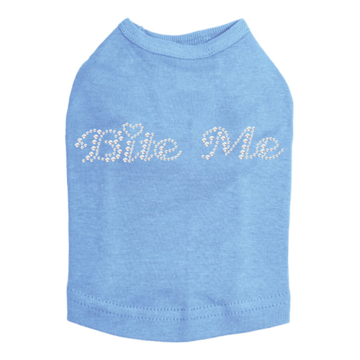 Bite Me rhinestone dog tank for large and small dogs.