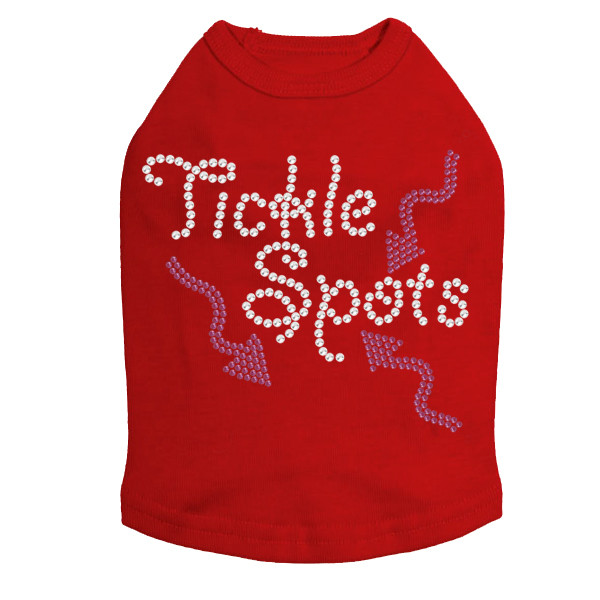 Tickle Spots - Dog Tank rhinestone dog tank for large and small dogs.