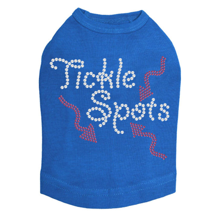 Tickle Spots - Dog Tank rhinestone dog tank for large and small dogs.