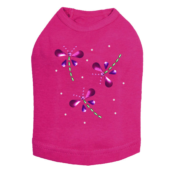 Pink & Purple Nailhead Butterflies dog tank for small and large dogs.