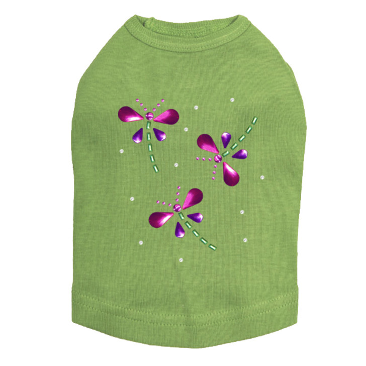 Pink & Purple Nailhead Butterflies dog tank for small and large dogs.
